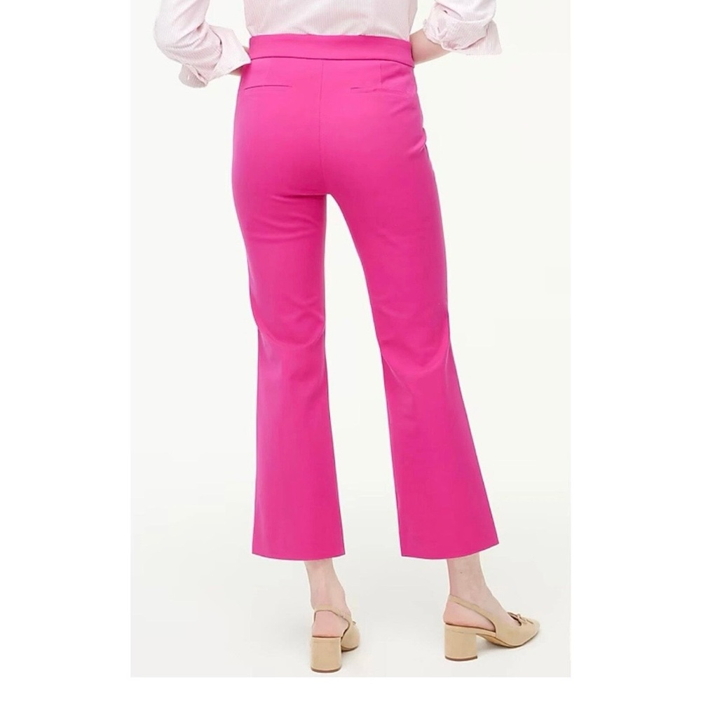 NWT J. Crew Factory Cotton-Blend Pink Kelsey Cropped Flare Pants, Size 14 - Picture 2 of 13